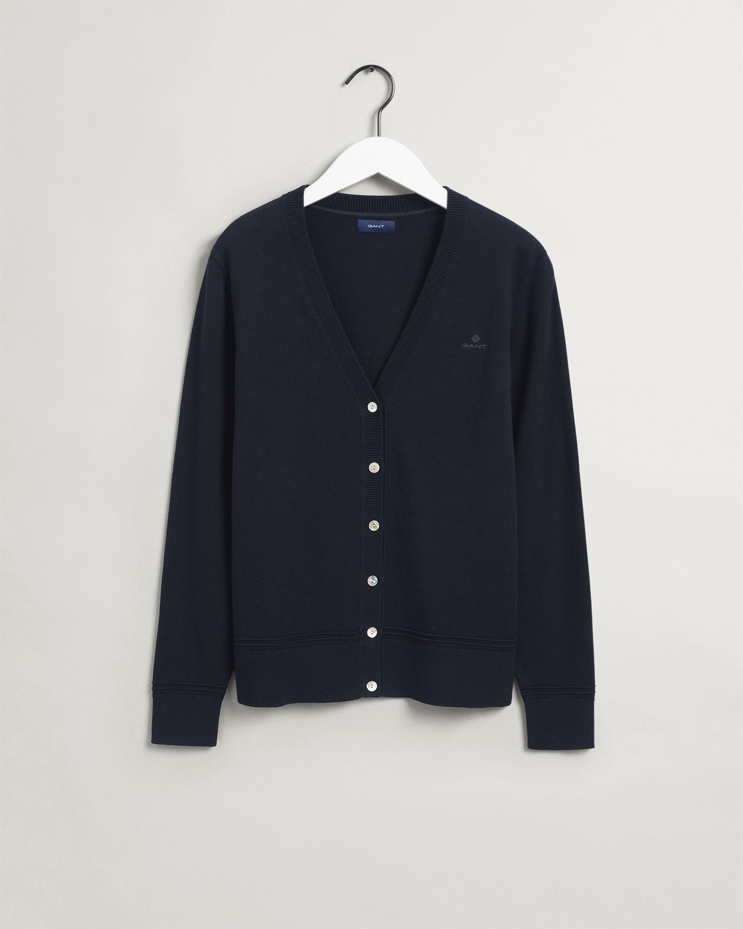 LIGHT COTTON V-CARDIGAN-Strikk-Gant-Aandahls