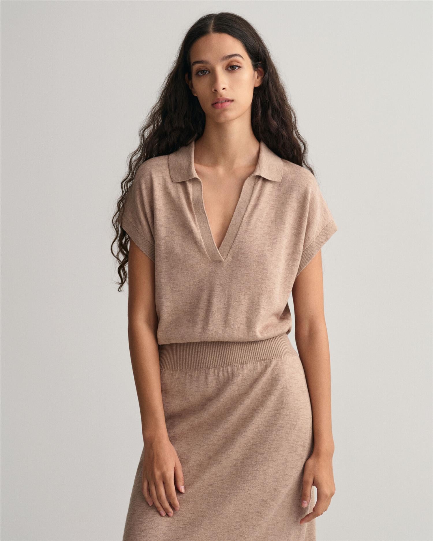 LINEN-BLEND COLLAR DRESS-Kjole-Gant-Aandahls