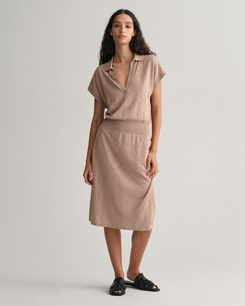 LINEN-BLEND COLLAR DRESS-Kjole-Gant-Aandahls