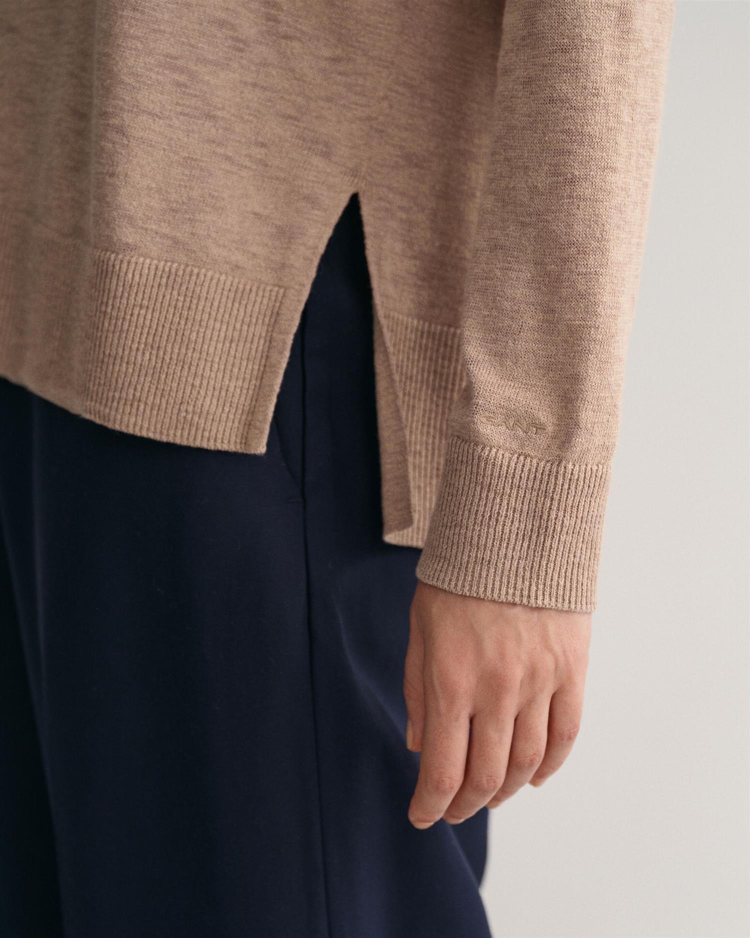 LINEN-BLEND V-NECK-Strikk-Gant-Aandahls