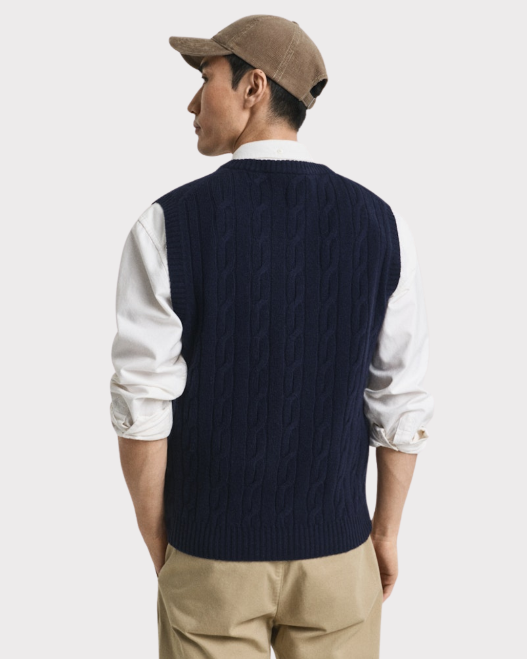Lambswool Cable Vest-Genser-Gant-Aandahls