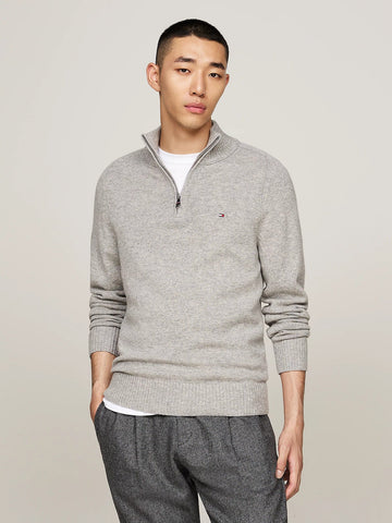 Lambswool zip mock-Genser-Tommy Hilfiger-Aandahls