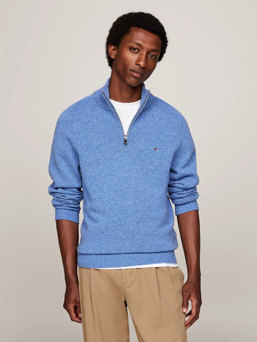 Lambswool zip mock-Genser-Tommy Hilfiger-Aandahls