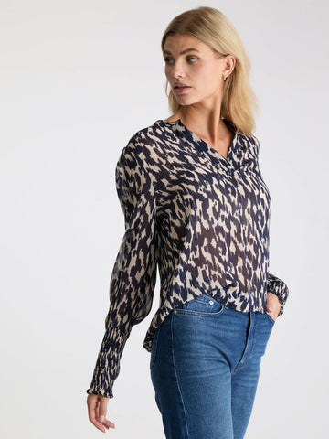 Landa Distressed Blouse-Bluser-Neo Noir-Aandahls