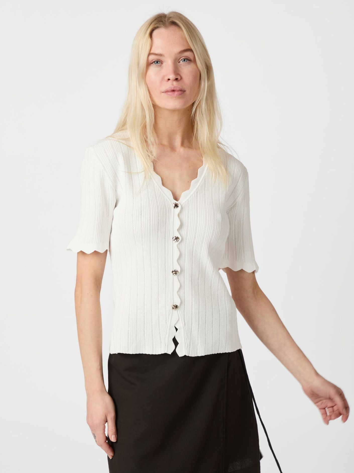 Larifa Stitch Knit Tee-Overdel-Neo Noir-Aandahls