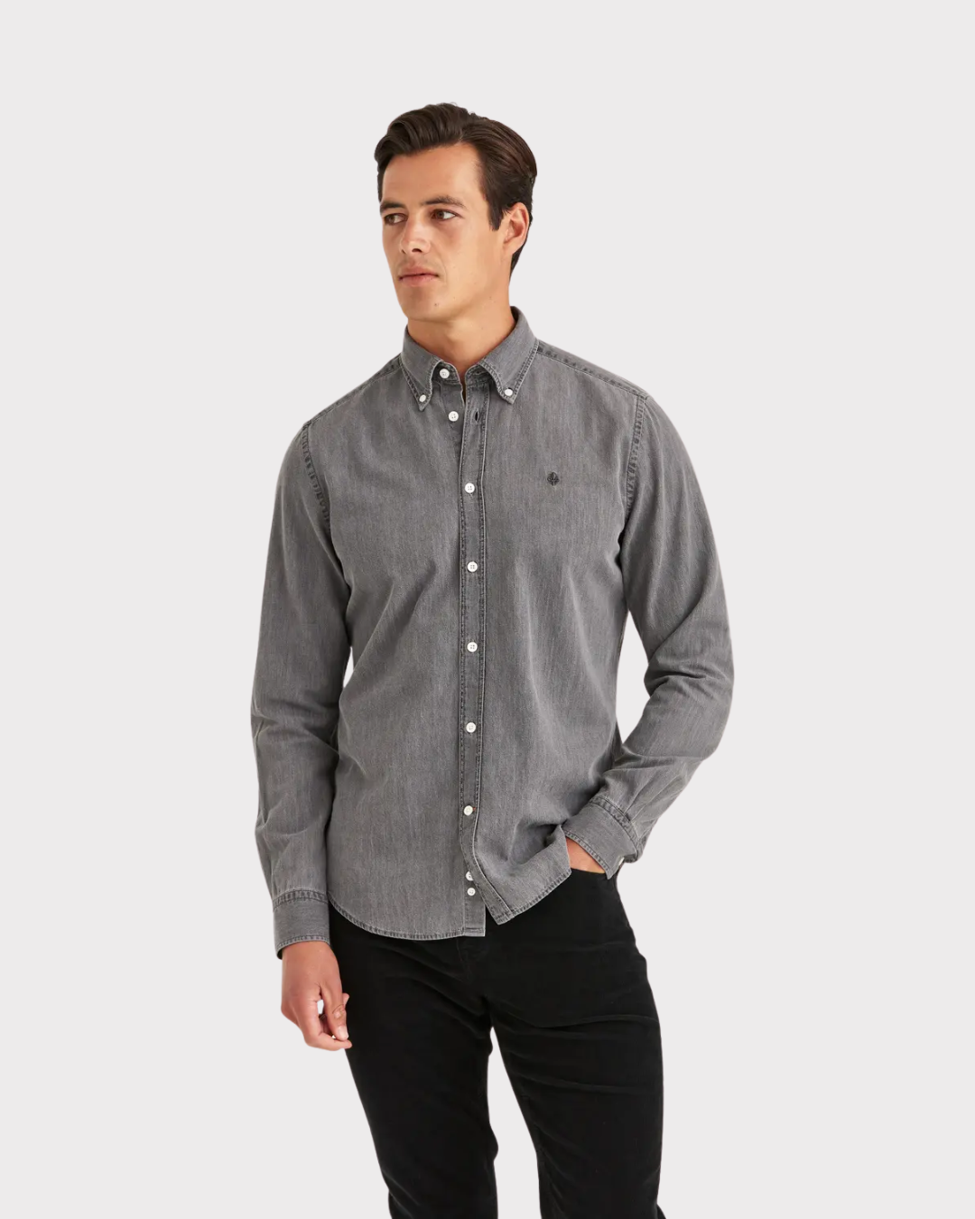 Light denim shirt-classic fit-Skjorte-Morris-Aandahls