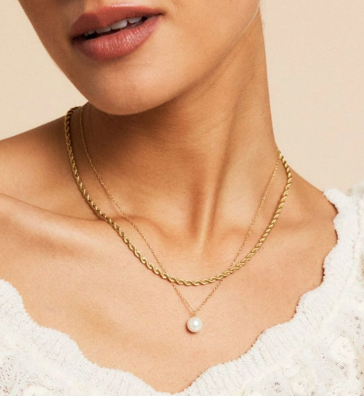 Lilian necklace L gold-Smykke-Edblad-Aandahls