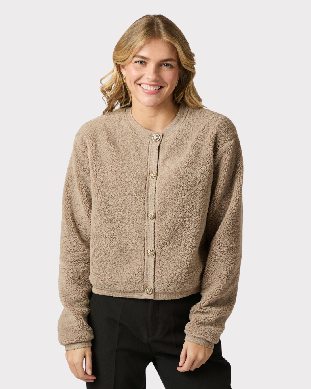 Limo Fluffy Knit-CARDIGAN-Neo Noir-Aandahls