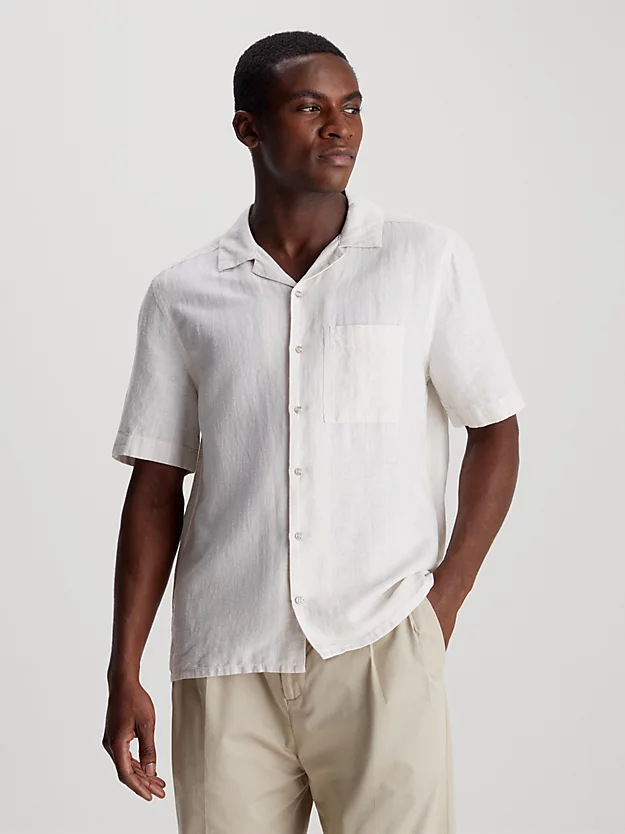 Linen Cotton Stripe Shirt-Skjorte-Calvin Klein-Aandahls