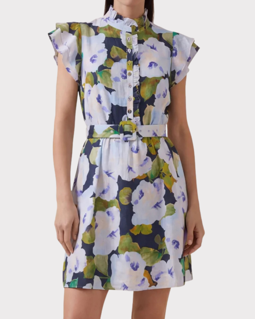 Linen Ruffle Dress-Kjole-ByTimo-Aandahls