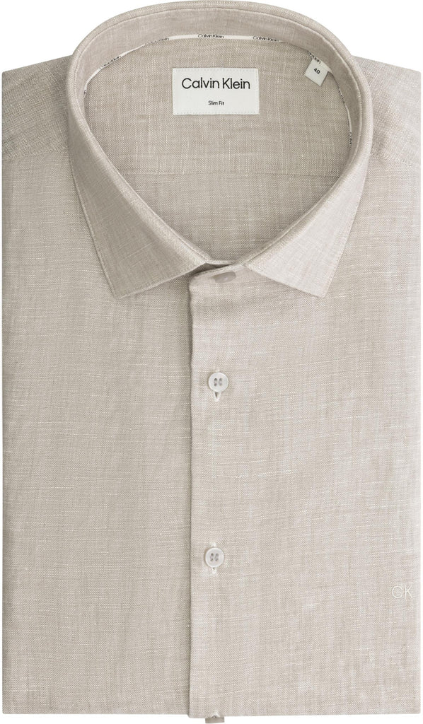 Linen Solid slim shirt-Skjorte-Calvin Klein-Aandahls