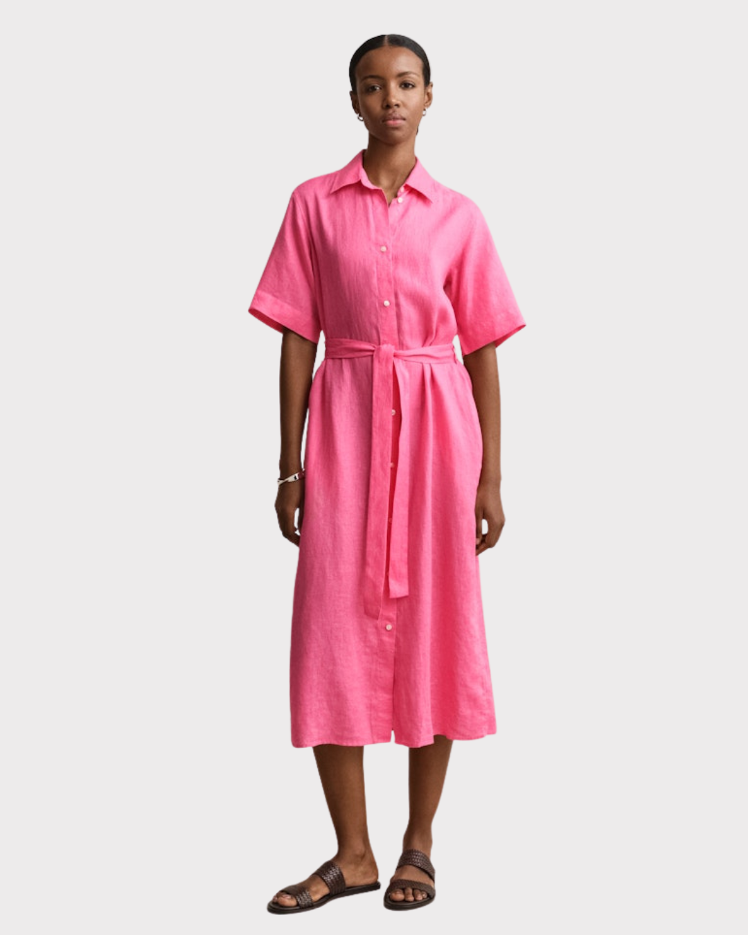 Linen Ss Shirt Dress-Kjole-Gant-Aandahls