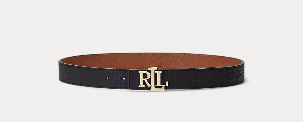 Logo reversible pebbled belt-Belter-Polo Ralph Lauren-Aandahls