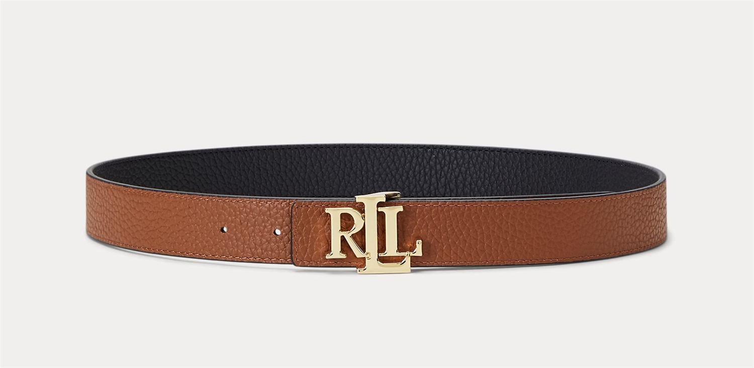 Logo reversible pebbled belt-Belter-Ralph Lauren-Aandahls