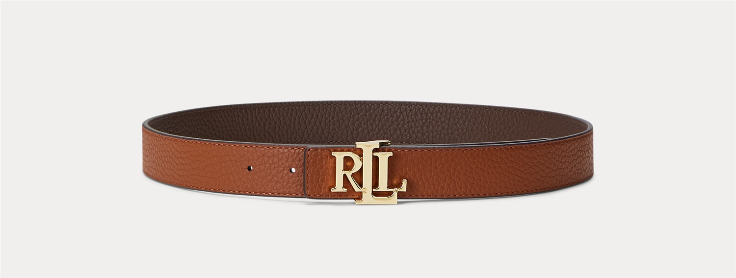 Logo reversible pebbled belt-Belter-Ralph Lauren-Aandahls