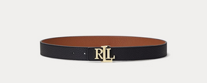 Logo reversible pebbled belt-Belter-Ralph Lauren-Aandahls