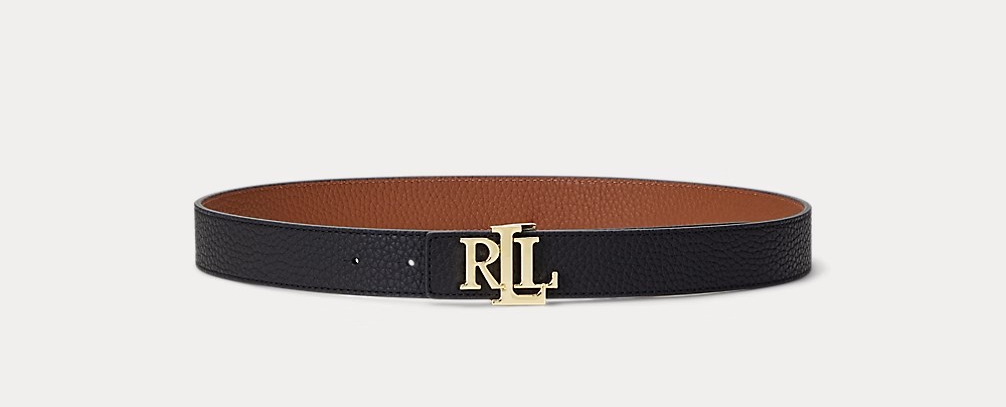 Logo reversible pebbled belt-Belter-Ralph Lauren-Aandahls