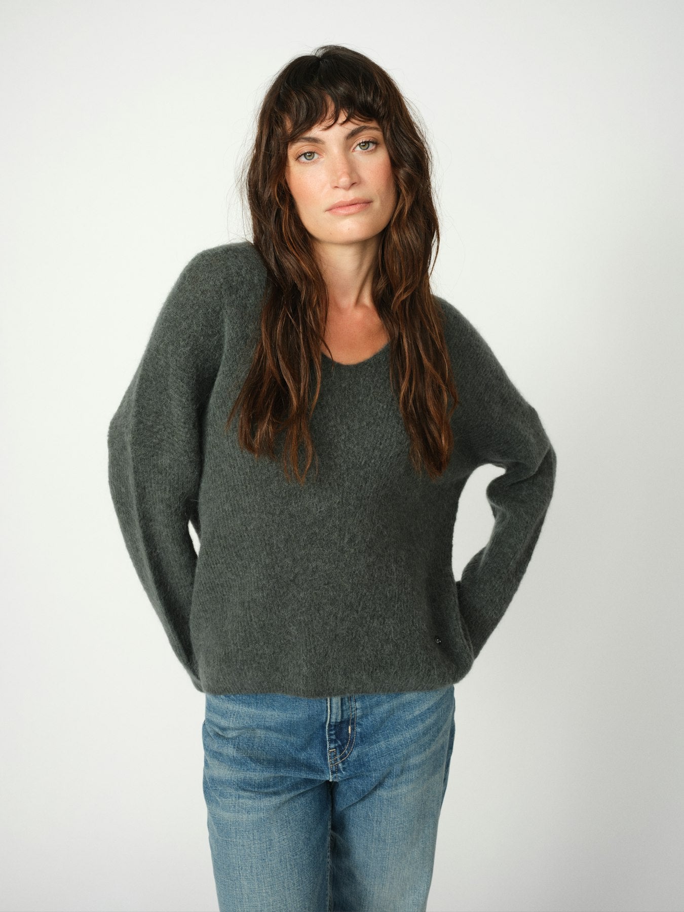 MMThora v-neck knit-Genser-Mos Mosh-Aandahls