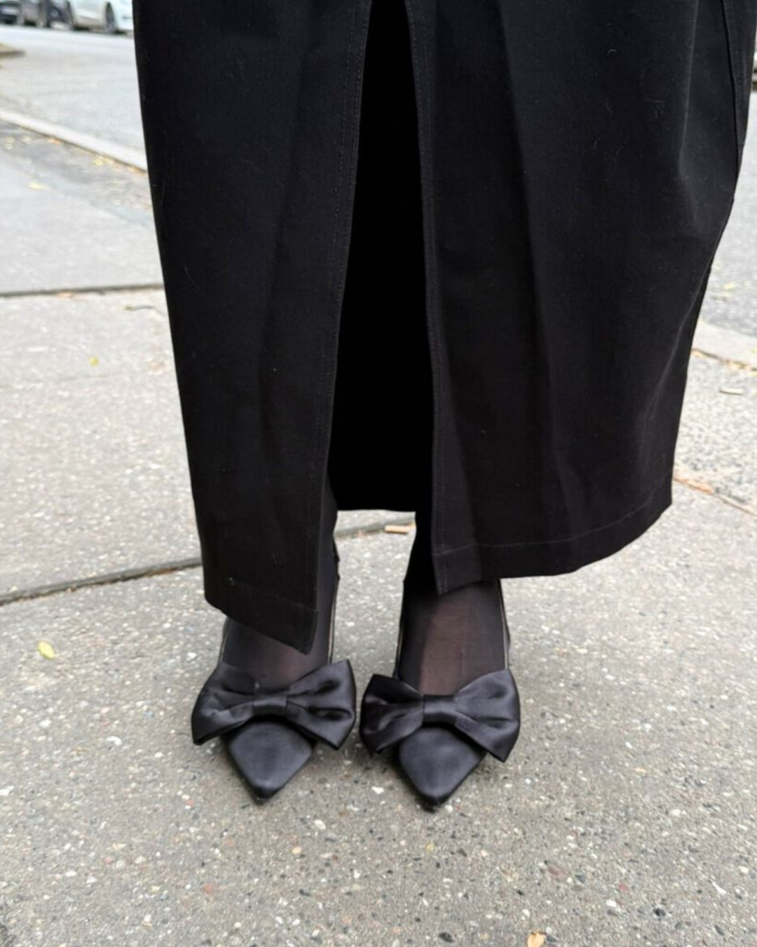 Maralyn Slingback Bow Satin-Sko-Bianco-Aandahls