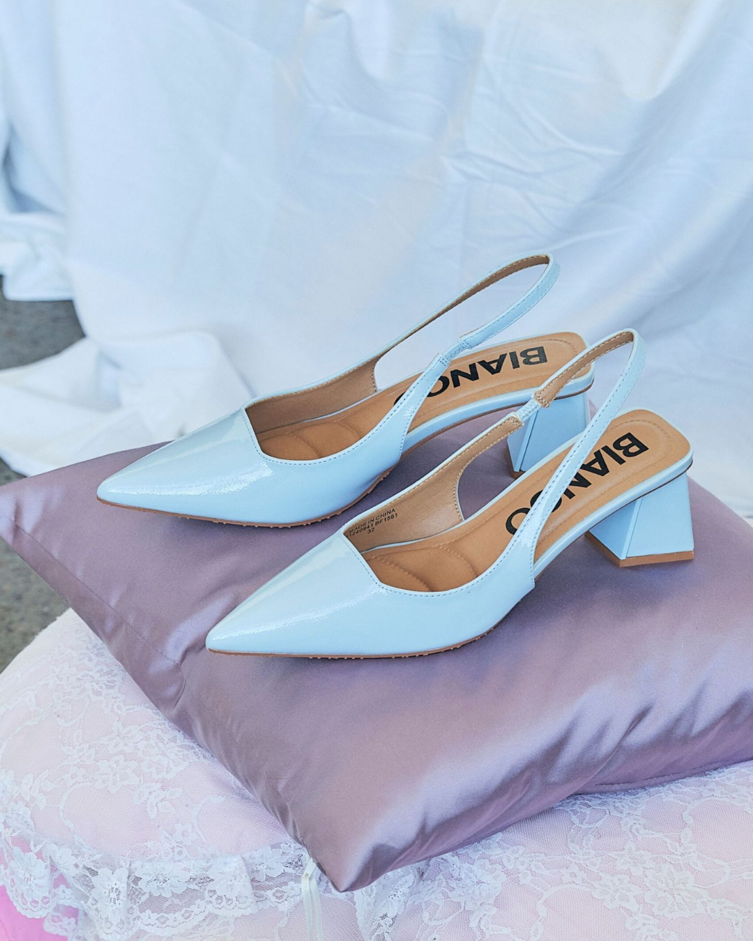 Maralyn Slingback Patent-Sko-Bianco-Aandahls