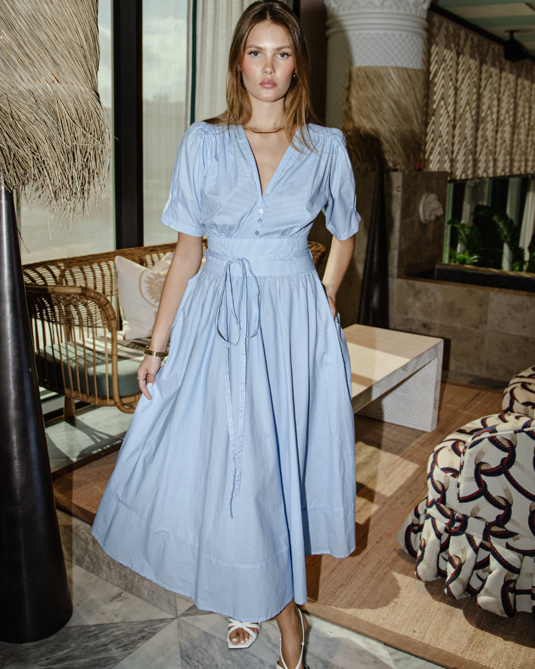 Maria Dress Seaside Stripe-Kjole-MISSMAYA-Aandahls