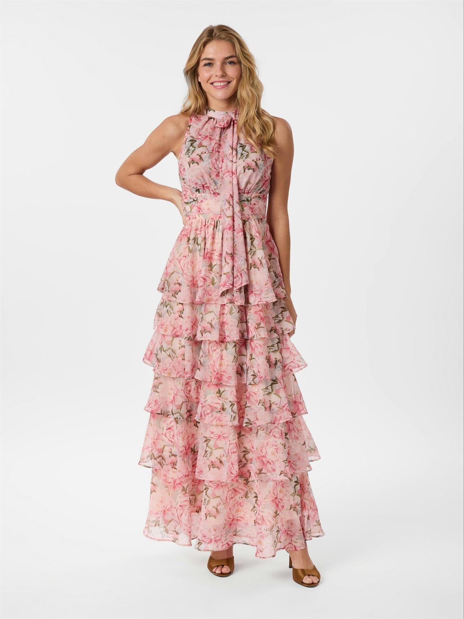Marli Flower Chiffon Dress-Kjole-Neo Noir-Aandahls