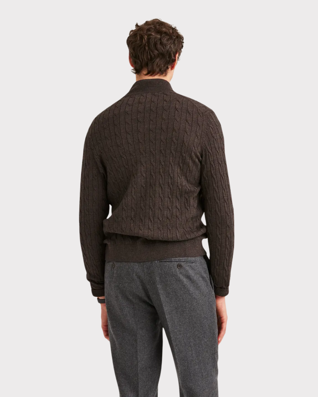 Merino Cable Zip Cardigan-Genser-Morris-Aandahls