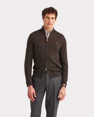 Merino Cable Zip Cardigan-Genser-Morris-Aandahls