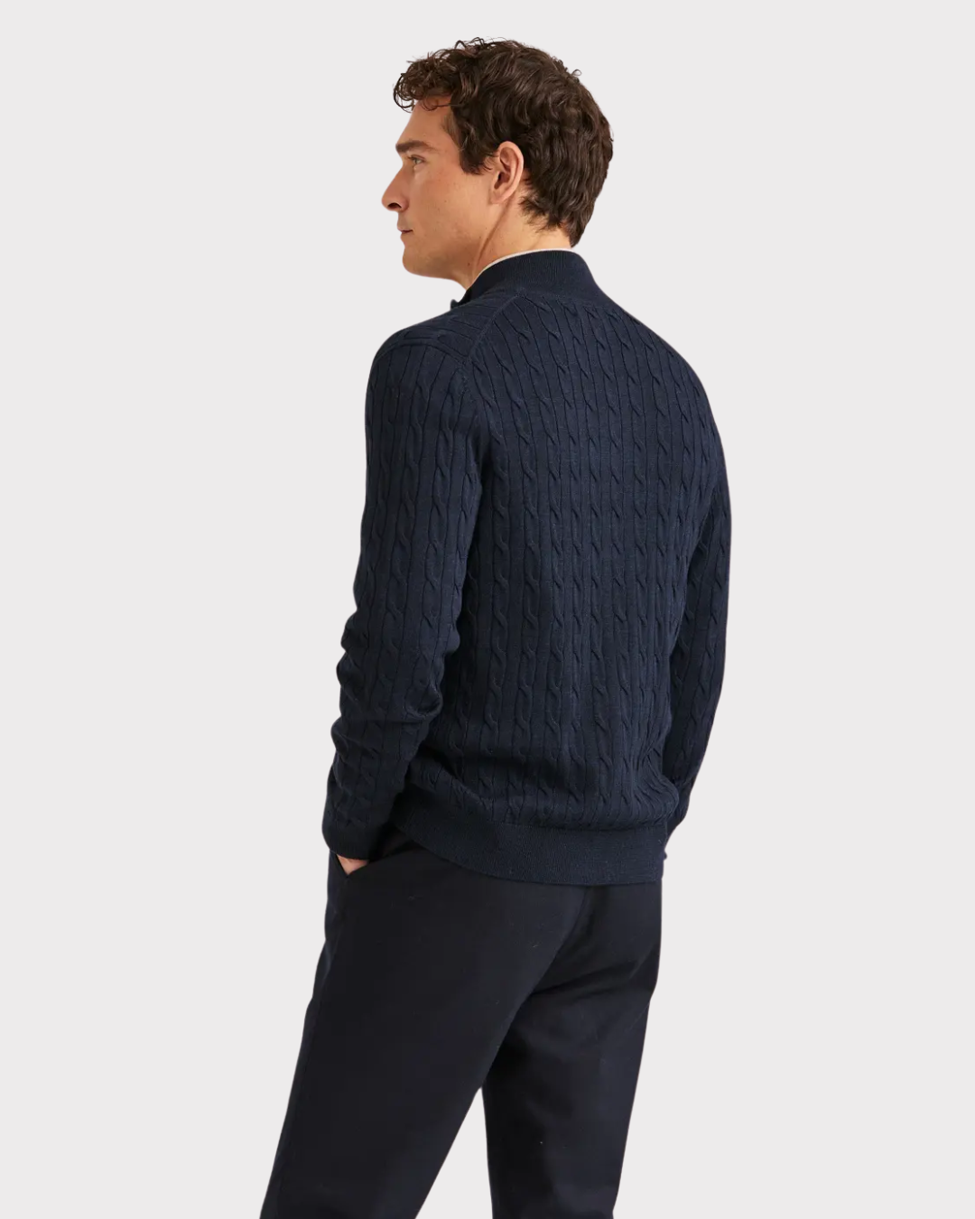 Merino Caple Zip Cardigan-Genser-Morris-Aandahls