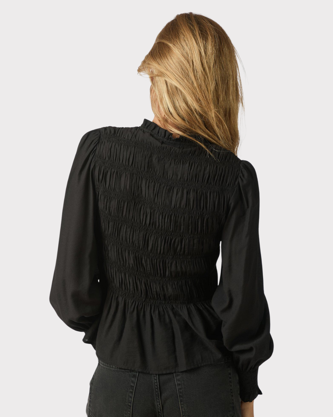 Mocca smock blouse-Overdel-Neo Noir-Aandahls