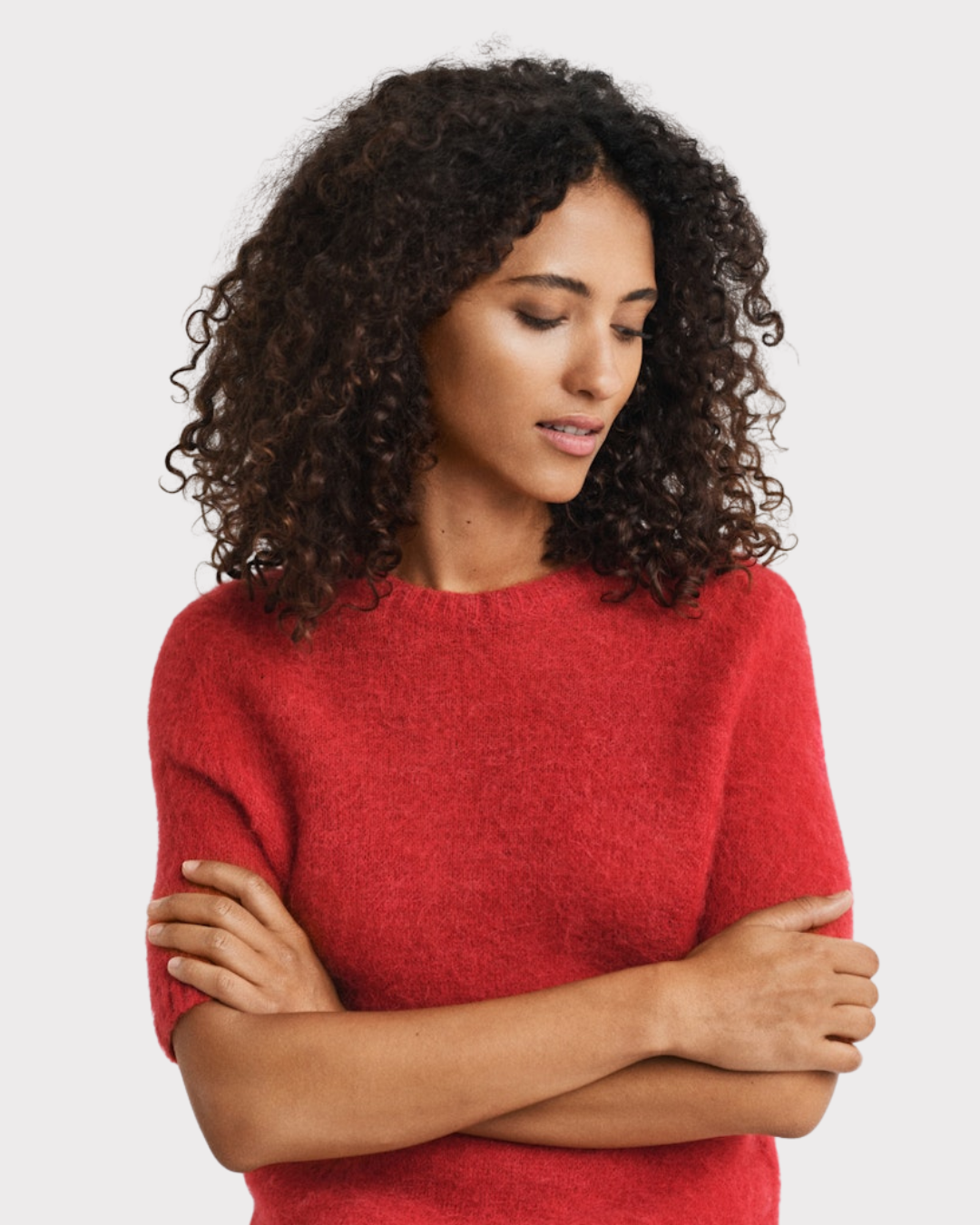 Mohair Blend Ss C-Neck-Genser-Gant-Aandahls