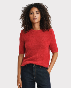 Mohair Blend Ss C-Neck-Genser-Gant-Aandahls