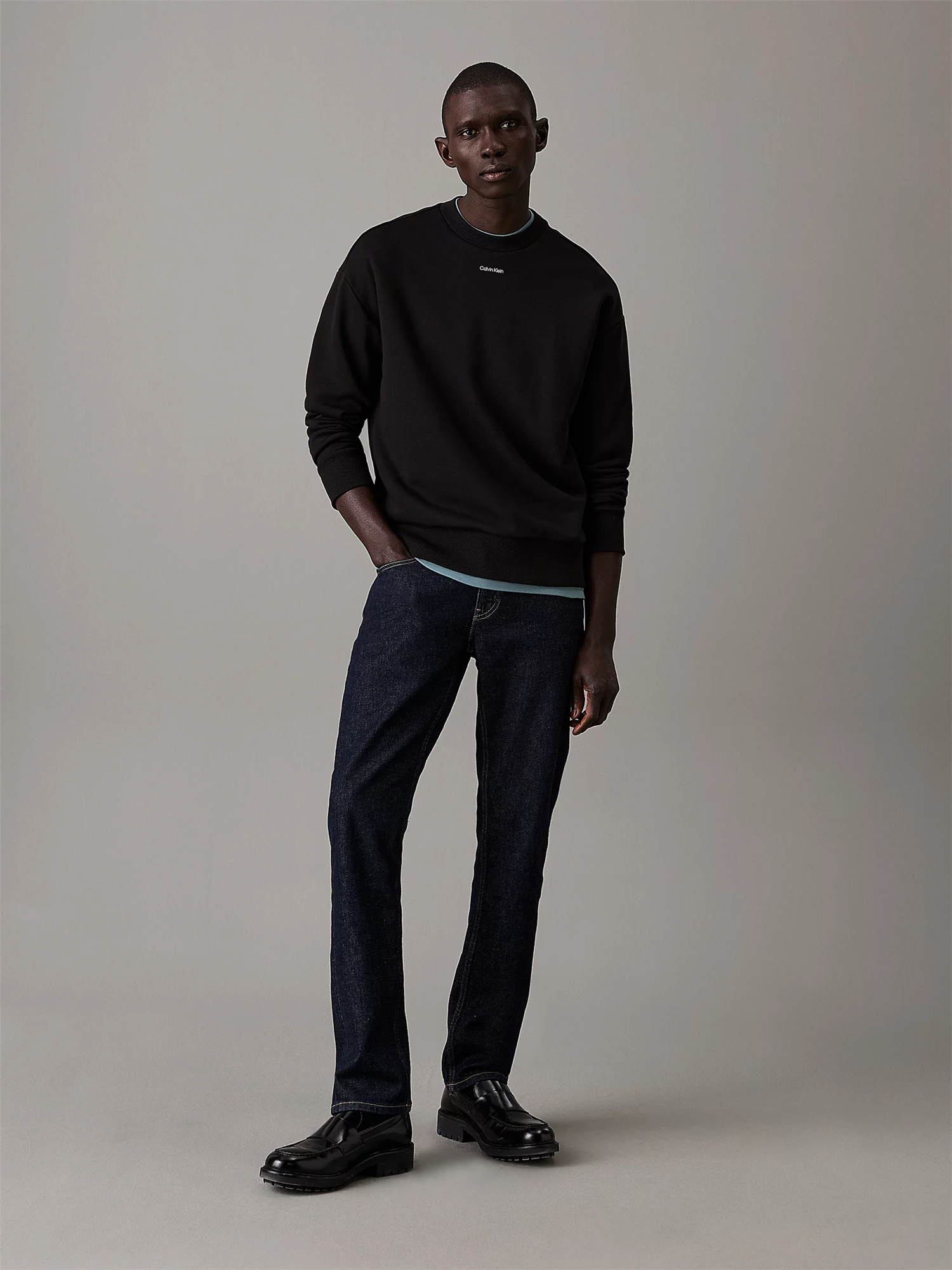 Nano Logo Cotton Modal Crew-Genser-Calvin Klein-Aandahls