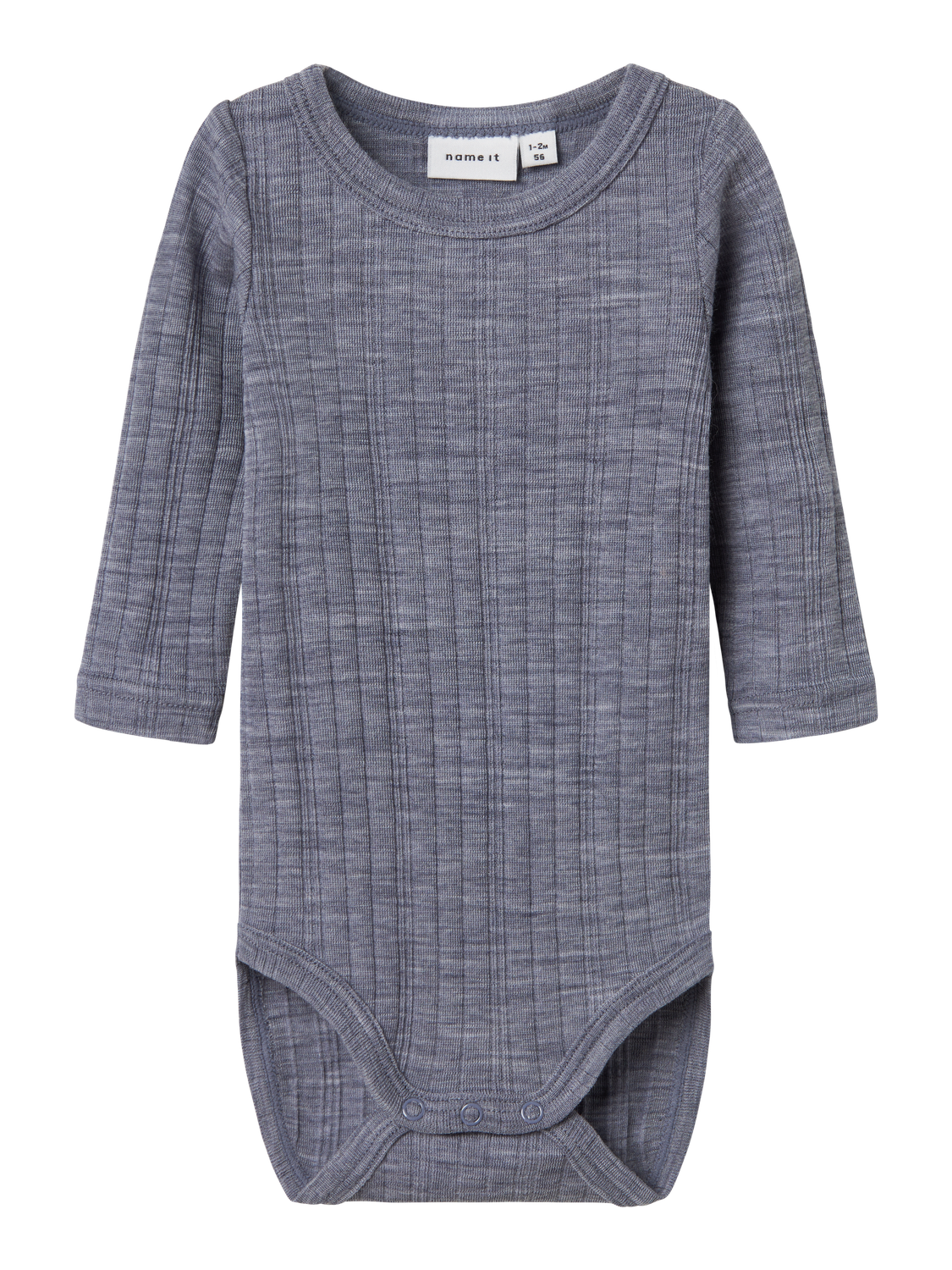 Nbmwang Wool Needle Ls Body Solid Noos-Ull-Name it-Aandahls