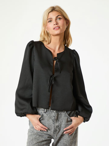 Neo Noir Daliska dull Satin Blouse-Bluser-Neo Noir-Aandahls