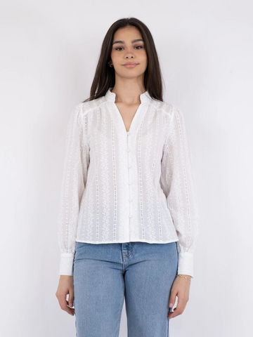 Neo Noir Massima Embroidery Blouse-Bluser-Neo Noir-Aandahls