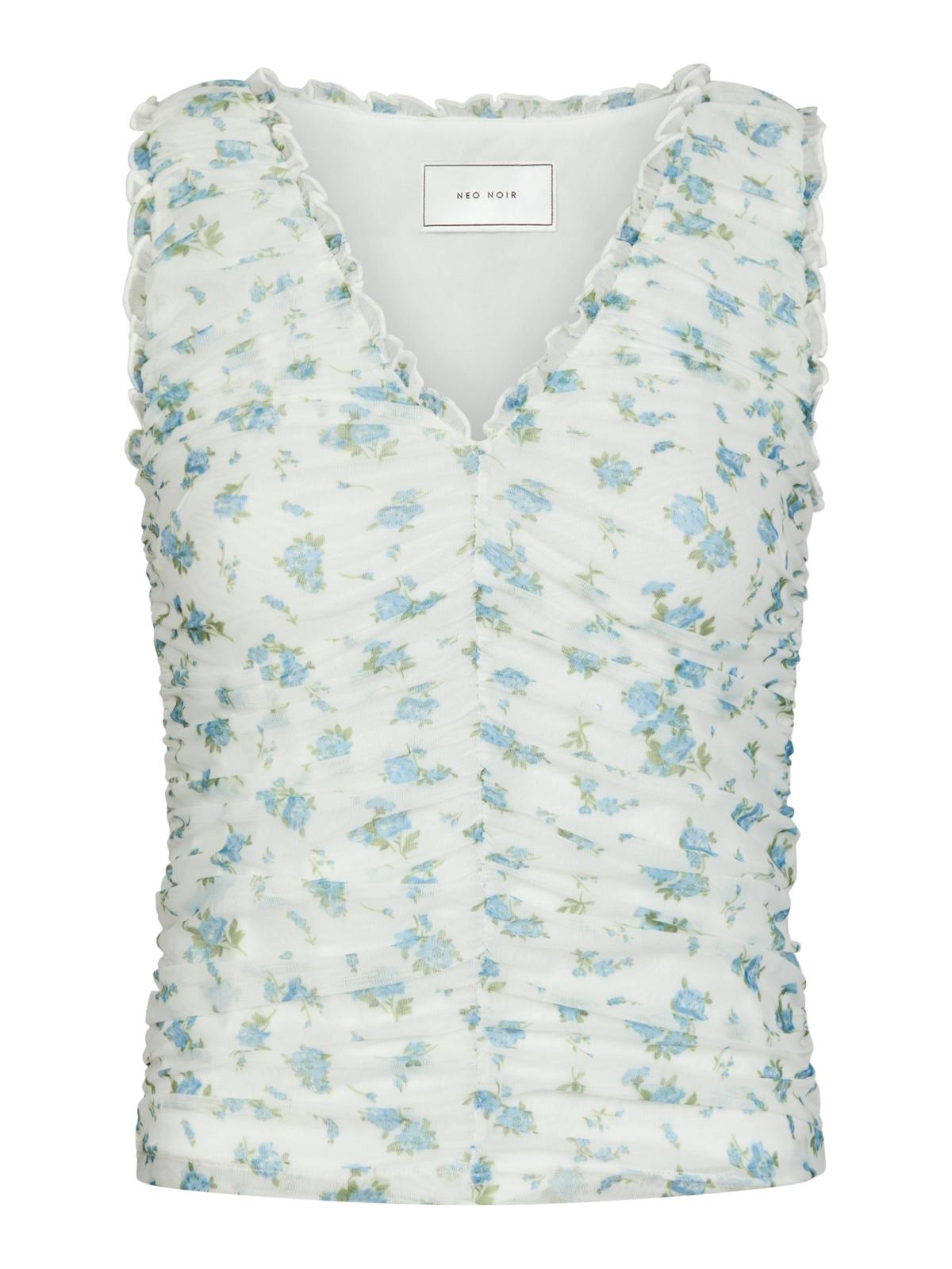 Nicolla Mesh Botanical Top-Overdel-Neo Noir-Aandahls