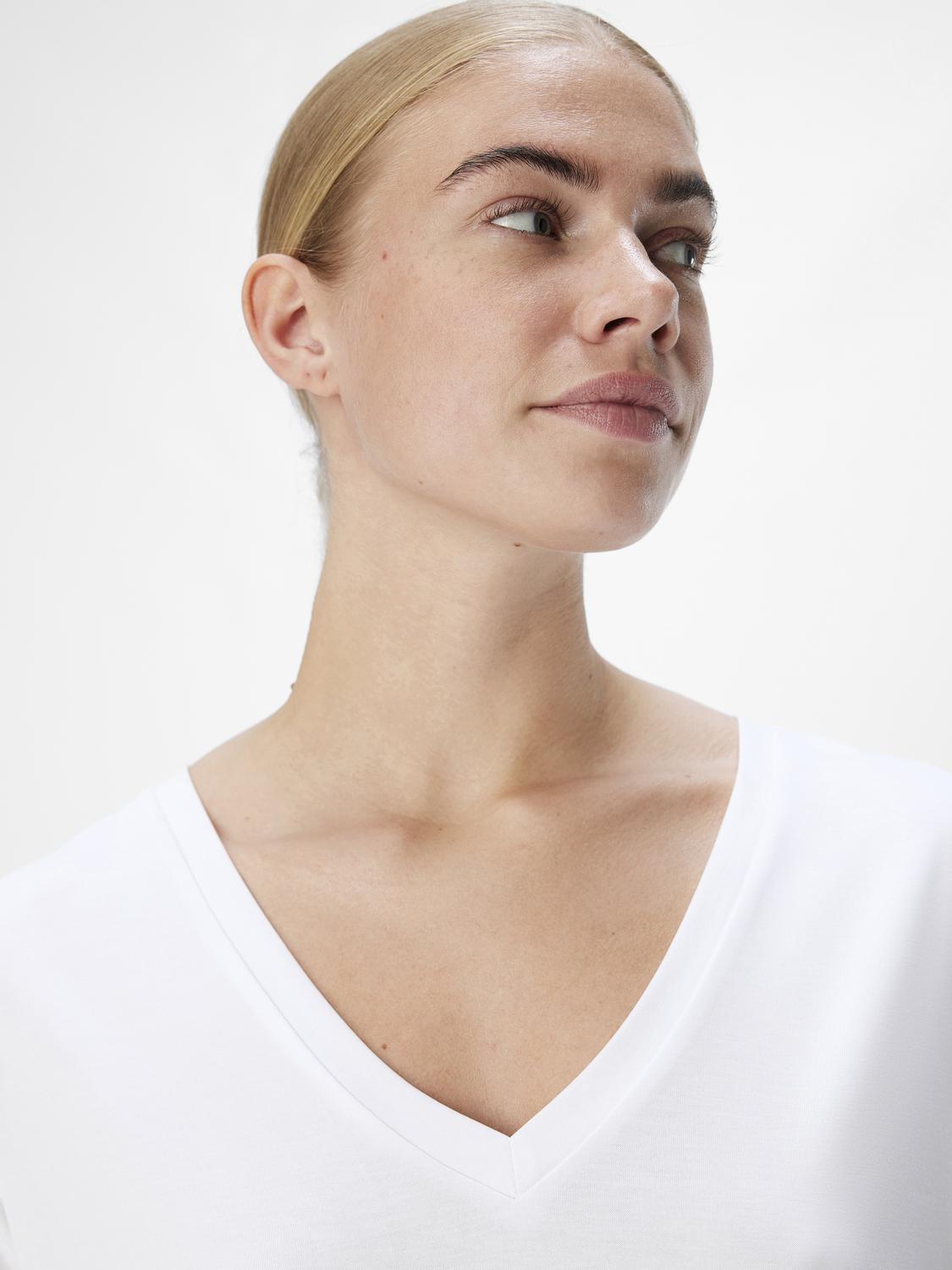 OBJANNIE RE S/S V-NECK TOP NOOS-Topp-OBJECT-Aandahls