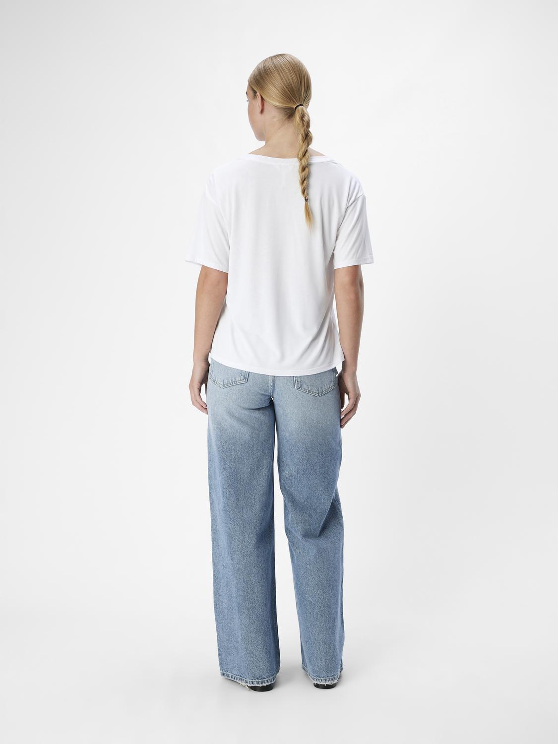 OBJANNIE RE S/S V-NECK TOP NOOS-Topp-OBJECT-Aandahls