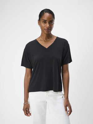 OBJANNIE RE S/S V-NECK TOP NOOS-Topp-OBJECT-Aandahls