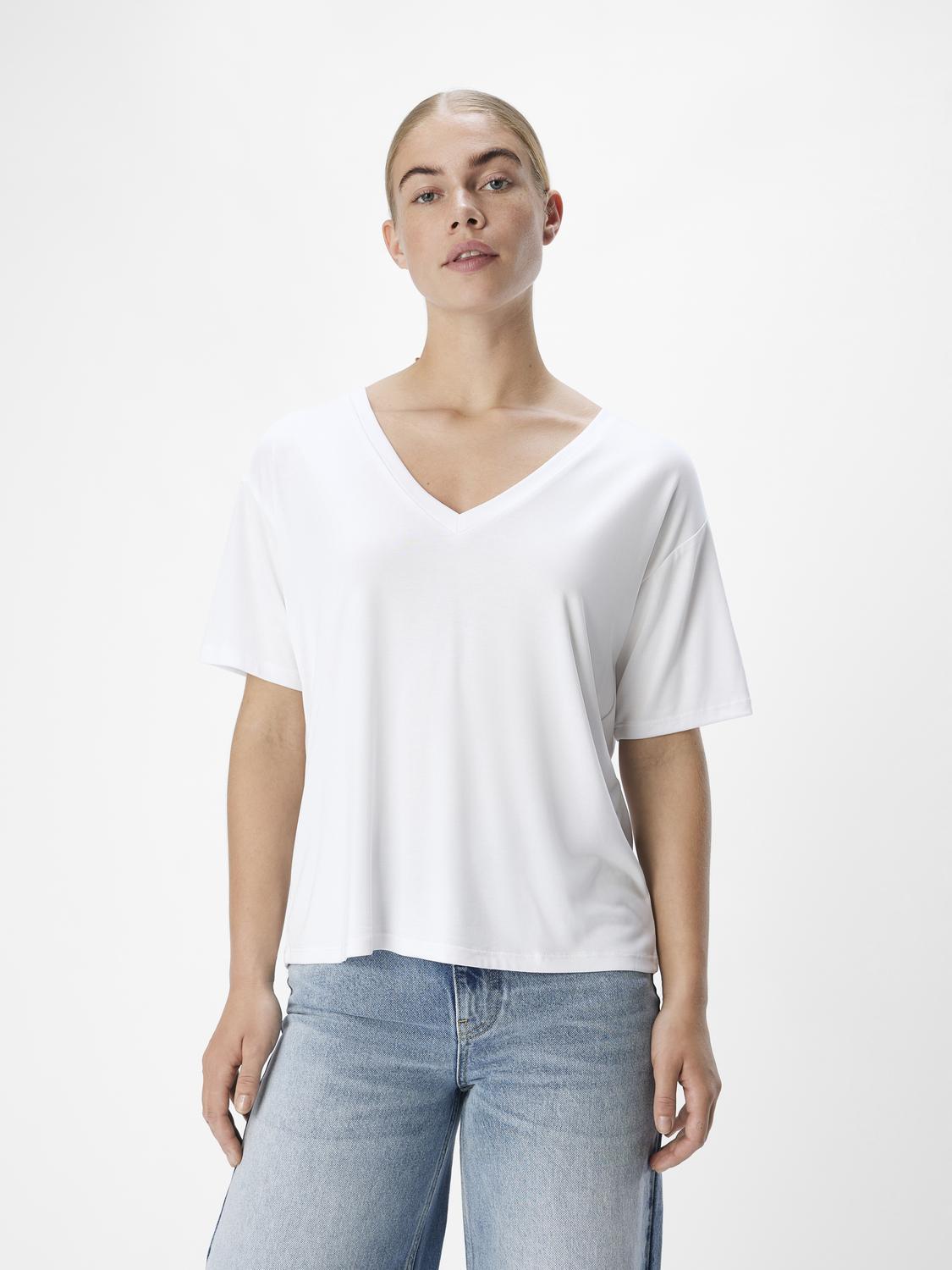 OBJANNIE RE S/S V-NECK TOP NOOS-Topp-OBJECT-Aandahls