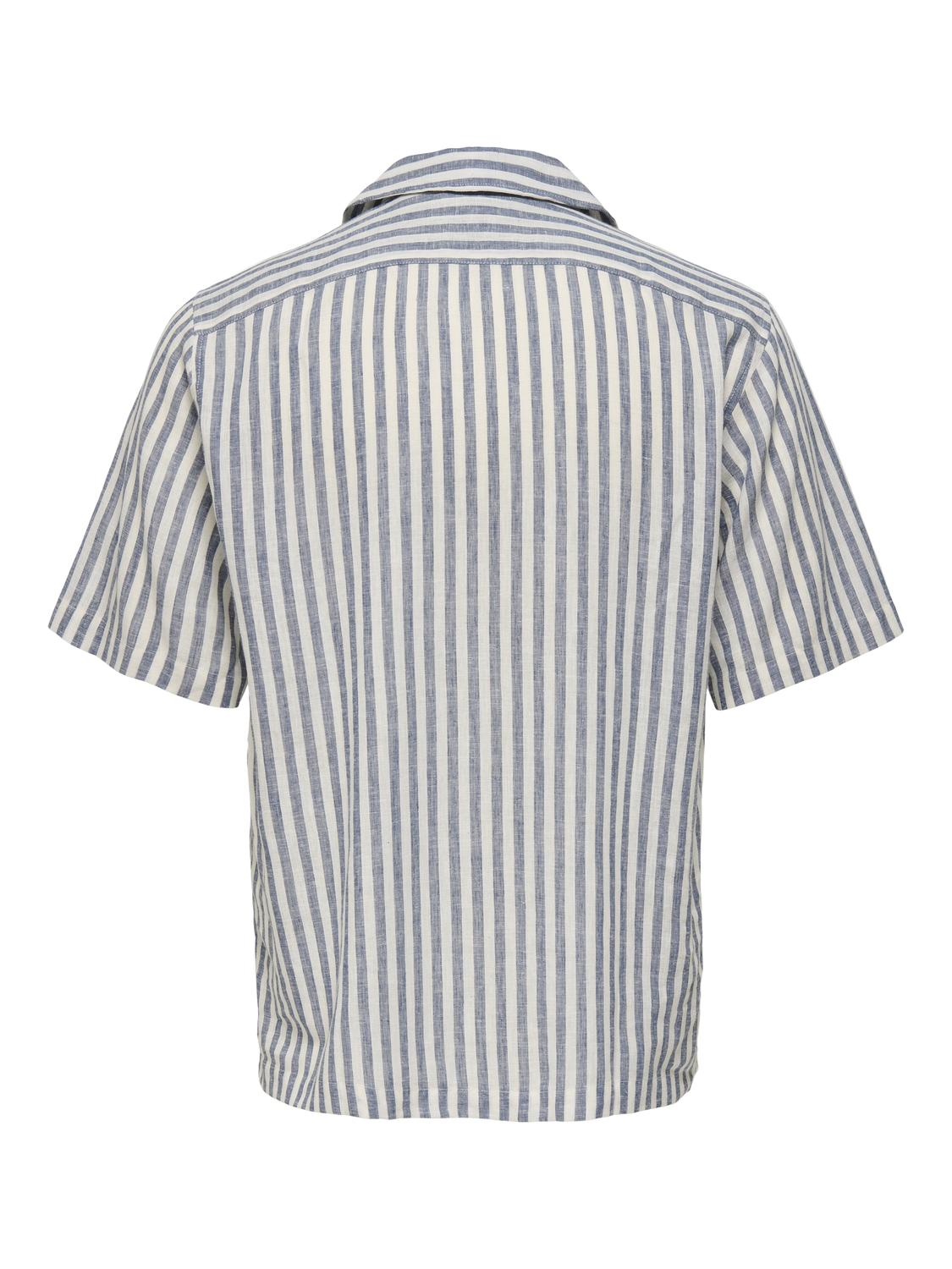 ONSSEPPO STRIP SS LINEN BLEND SHIRT 0311-Skjorte-Only & Sons-Aandahls