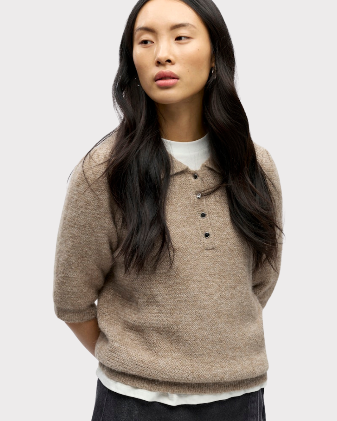 Objanine S/s Re Knit Polo 141 Div-Genser-OBJECT-Aandahls