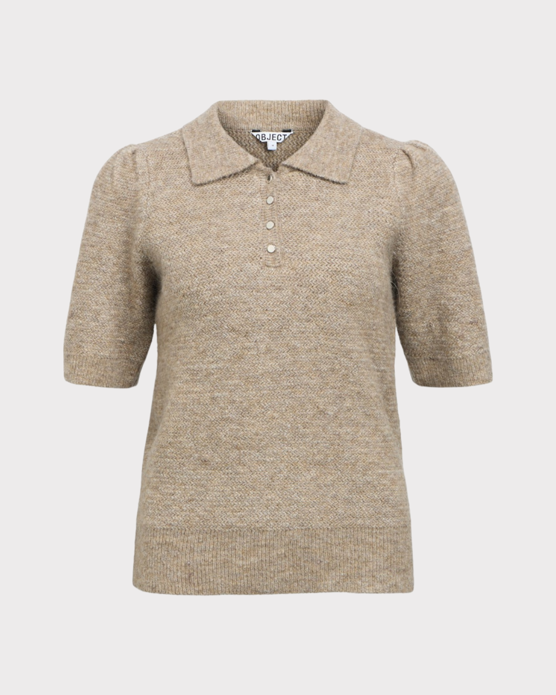 Objanine S/s Re Knit Polo 141 Div-Genser-OBJECT-Aandahls