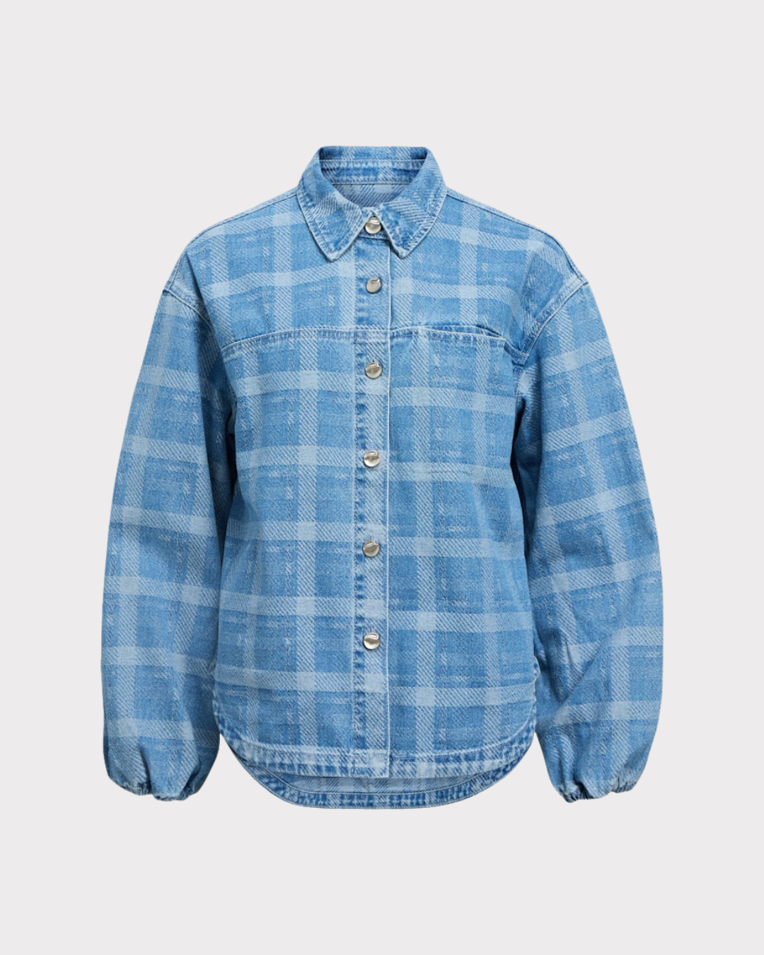 Objchecky L/s Re Denim Shirt 143-Overdel-OBJECT-Aandahls