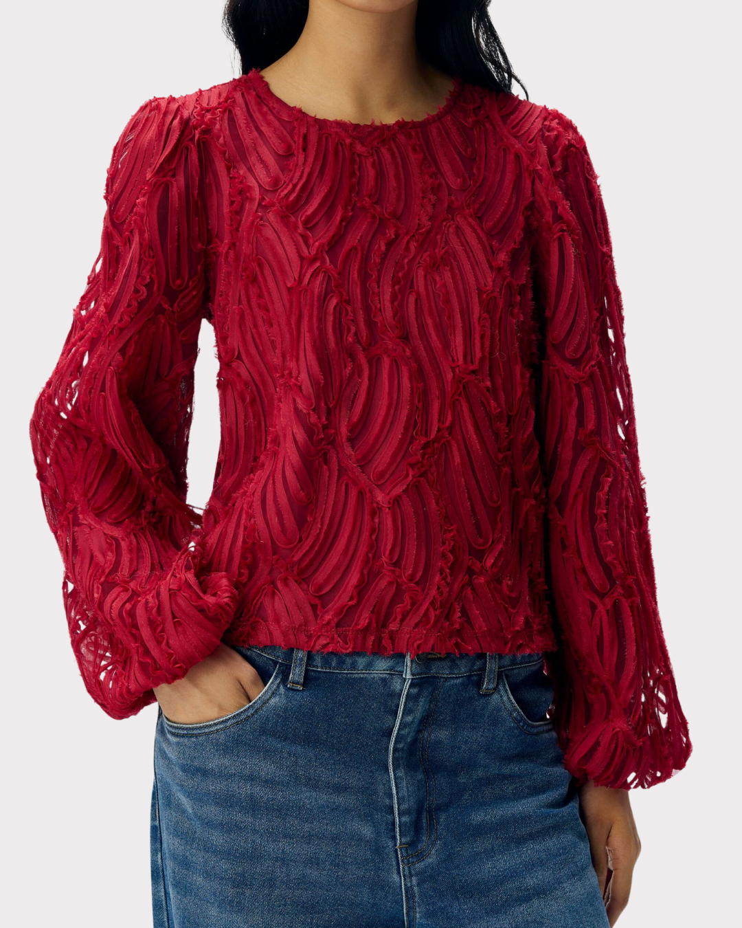 Objlucie L/s Re O-Neck Top Noos-T-shirt-OBJECT-Aandahls