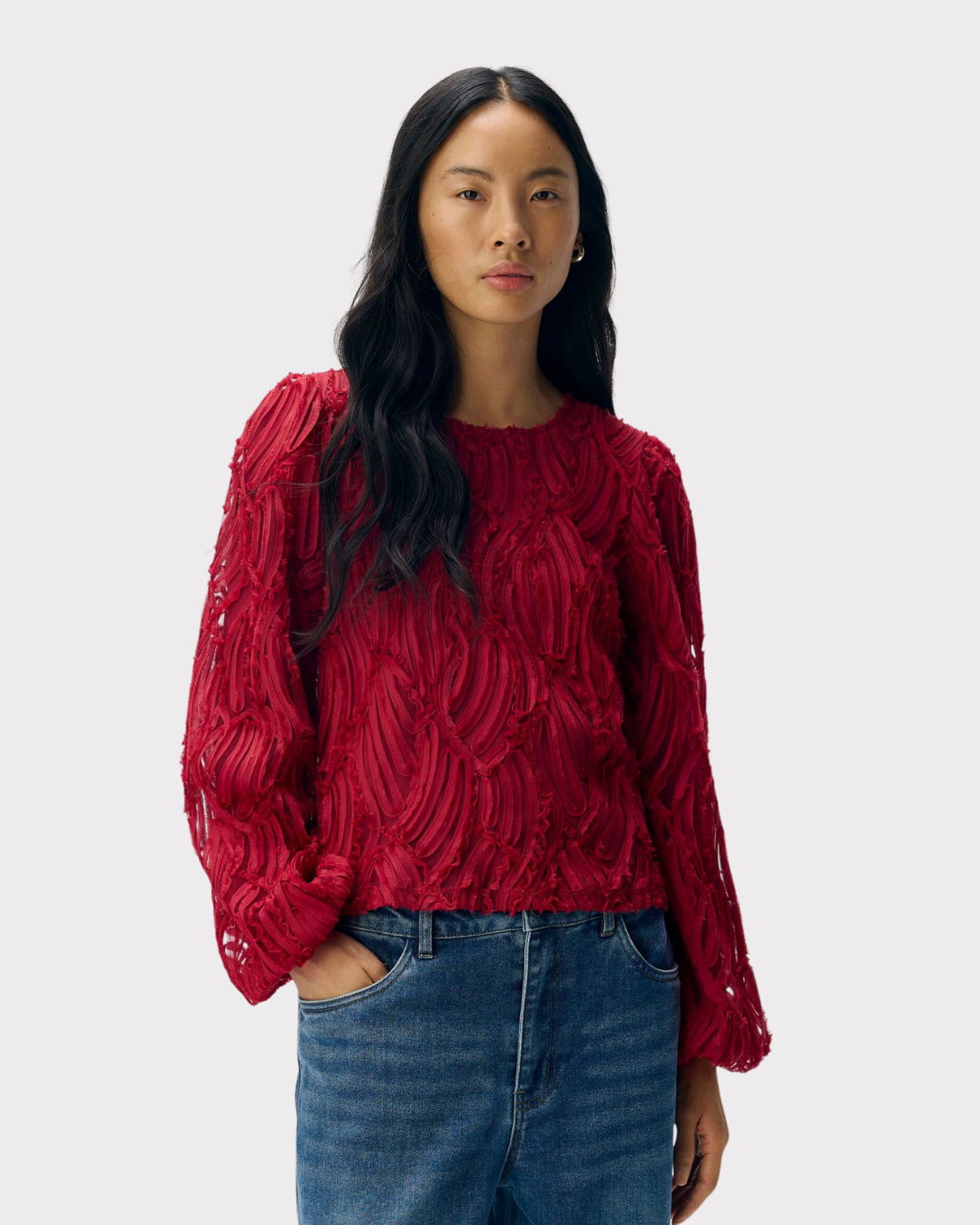 Objlucie L/s Re O-Neck Top Noos-T-shirt-OBJECT-Aandahls
