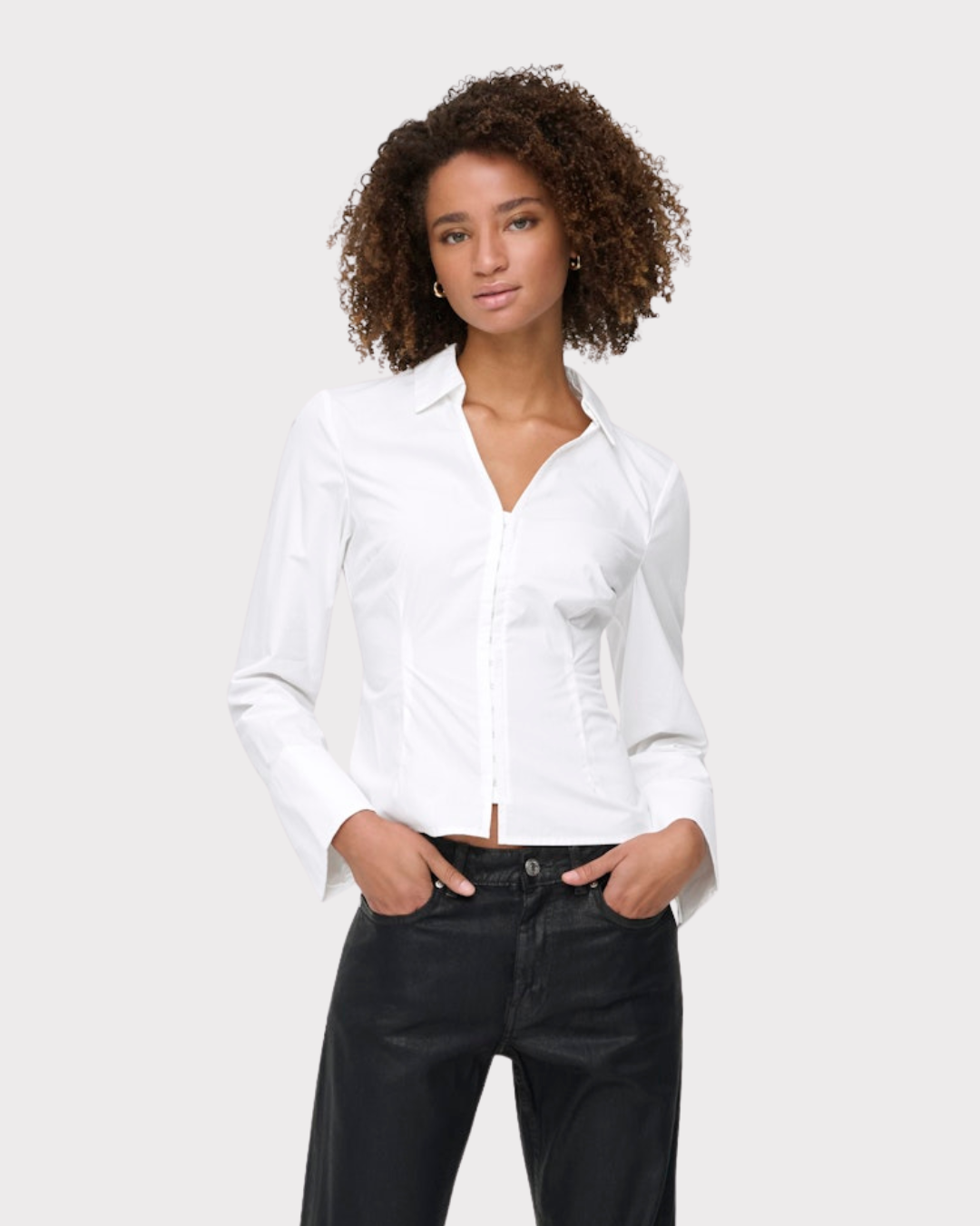 Onlbeya Ls Fitted Hook Shirt Wvn-Skjorte-ONLY-Aandahls