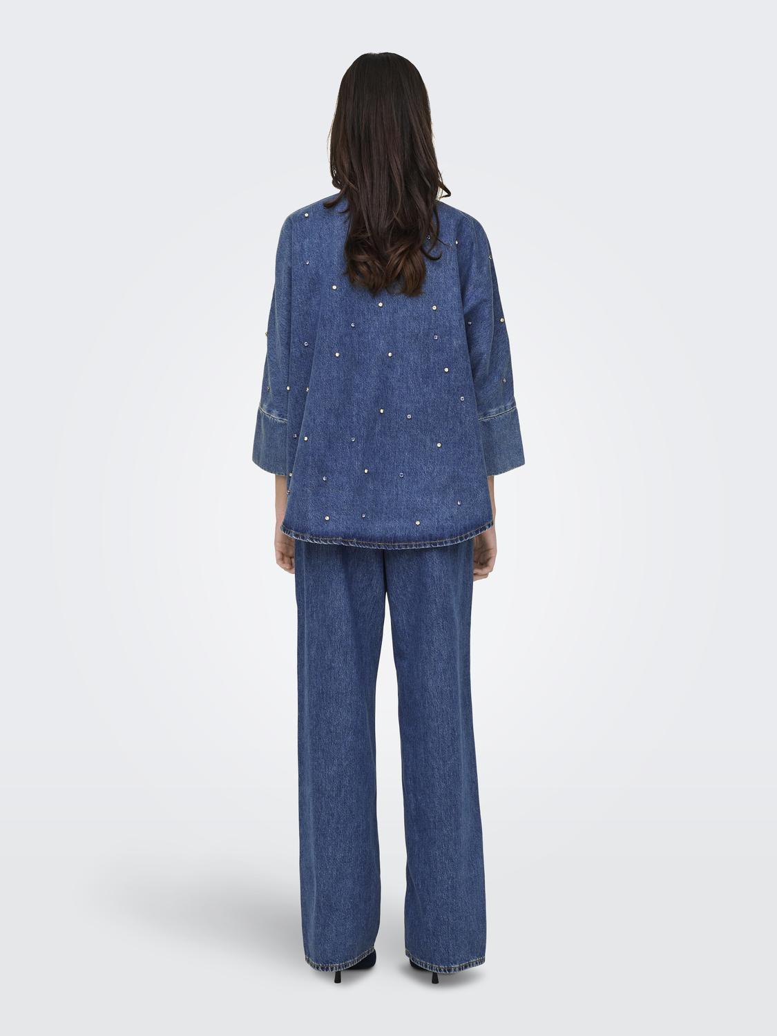 Onlgrace 3/4 Rhinestone MB DNM Shirt Noos-Skjorte-ONLY-Aandahls