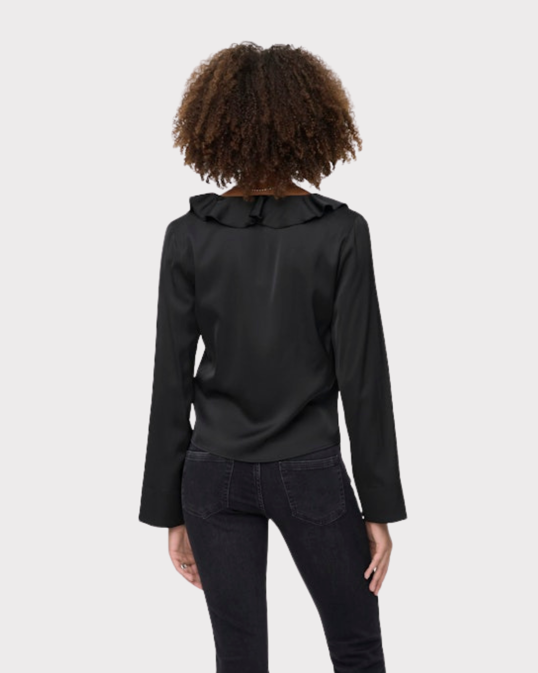 Onlmika Vis Satin L/s Frill Top Wvn-T-shirt-ONLY-Aandahls